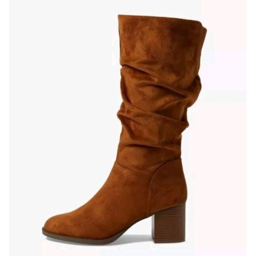 Kenneth Cole Reaction Sonia Slouch Boots Women's Size 7.5 Caramel Brown